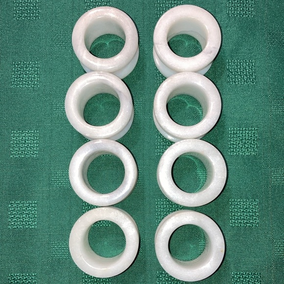 Marble Napkin Rings, Set of 8 white w/gray, size in pics  $30 - Picture 2 of 7